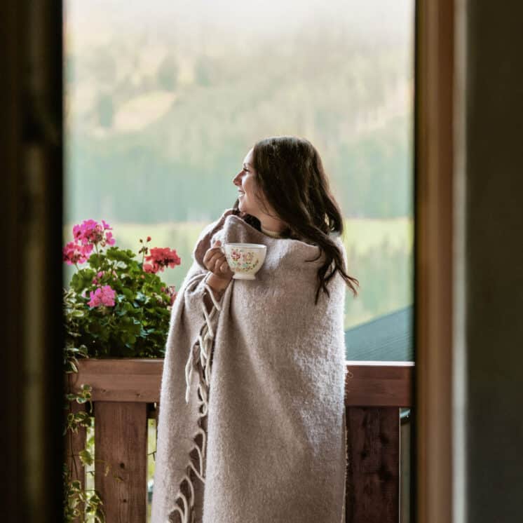 Bergblick auf der Terrasse
